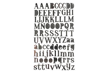 Stickers textile alphabet argent 2 cm - 88 pcs