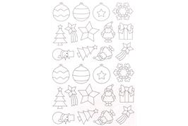 Gommettes motifs Noël à colorier 4 à 5 cm - 52 pcs