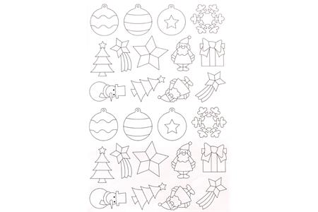 Gommettes motifs Noël à colorier 4 à 5 cm - 52 pcs