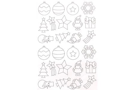 Gommettes motifs Noël à colorier 4 à 5 cm - 52 pcs