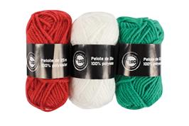 Pelotes de laine polyester 25 m - 4 pelotes