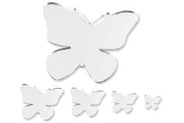 Set de 8 miroirs papillons auto-adhésifs en acrylique, tailles assorties