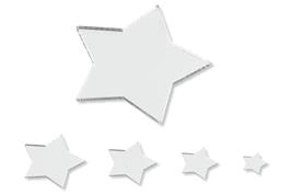 Set de 8 miroirs étoiles auto-adhésifs en acrylique, tailles assorties