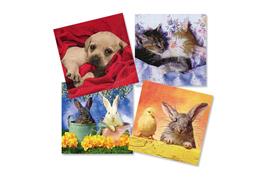 Set de 12 serviettes "Tendres Animaux"
