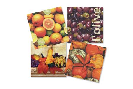Set de 12 serviettes "Fruits du soleil"