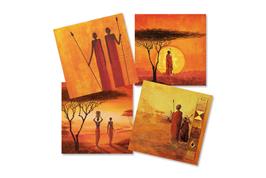 Set de 12 serviettes "Ethnique Massaï"