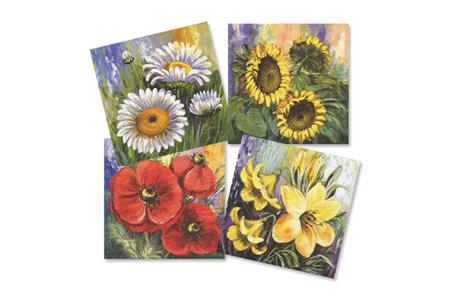 Set de 12 serviettes "Fleurs"