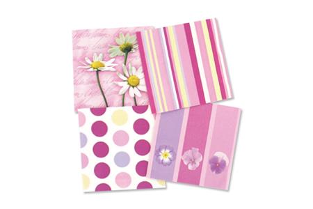 Set de 12 serviettes "Rose douceur"