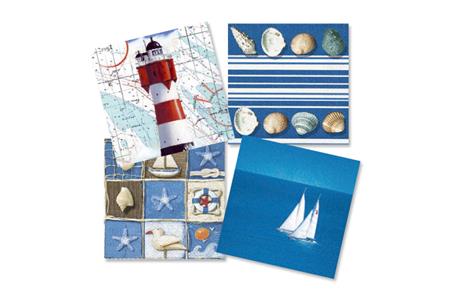 Set de 12 serviettes "L'appel du large"