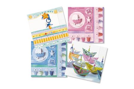 Set de 12 serviettes "Naissance"