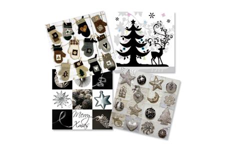 Set de 12 serviettes Noël "MARRON GLACE"