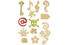 Set de 14 motifs décoratifs plats en bois médium (MDF) à décorer : Fantaisie