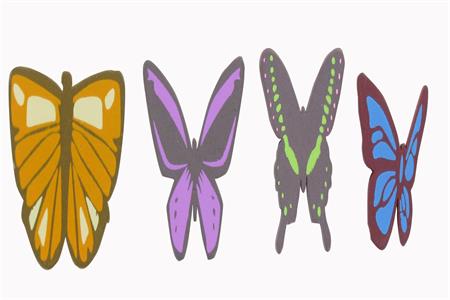 Sachet de 8 motifs plats "thème : papillons"