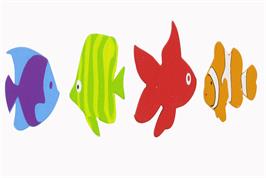 Sachet de 8 motifs plats "thème : poissons"