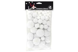 Sachet de 72 pompons blancs 