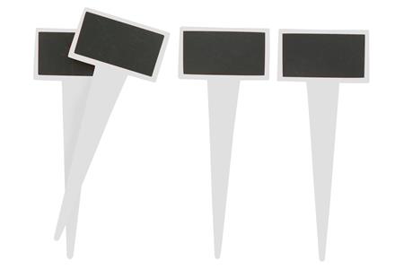 6 supports ardoise 4,5 x 2,5 x 11 cm à piquer, blanc