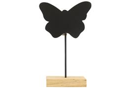 Marque-place papillon ardoise 6,5 x 5,5 cm, hauteur 12 cm socle bois