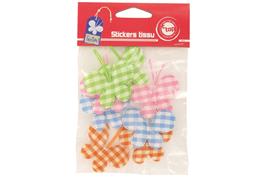 Papillons 4,5 cm tissus assortis Vichy 4 couleurs 8 pièces