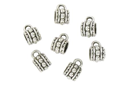 6 perles métalliques pour charms et breloques argent vieilli